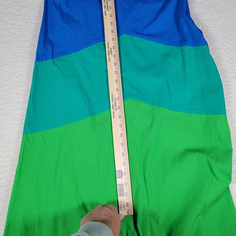 Simon Miller Mango Dress Womens S Blue Green Colorblock Strapless Wrap Midi Knot - Picture 3 of 16